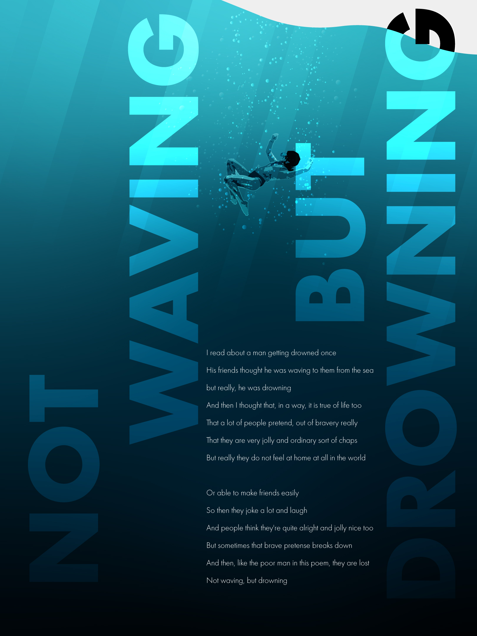 Affiche Not Waving But Drowning Final